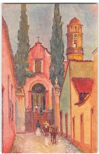 Iglesia de Tepetates Cuernavaca Mexico Catholic Church Artist-Signed Postcard - Picture 1 of 2
