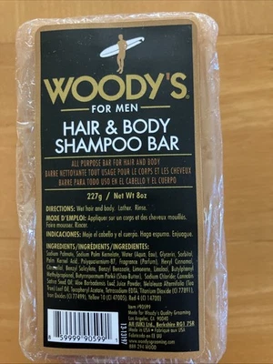 WOODY’S PARA HOMBRE BARRA DE CHAMPÚ PARA CABELLO Y CUERPO ~ 8 OZ ~ NUEVO Foto 1 de 4