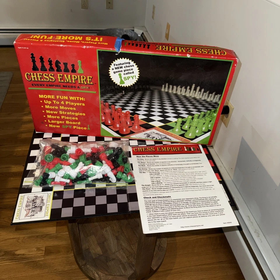 Vtg  Chess Empire Board Game Featuring New Chess Piece SPY 100% Complete - Image 1 of 4