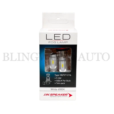 (PAIR) JW Speaker H8/9/11/16 6000K LED Fog Lamp Light Bulbs - Image 1 of 3
