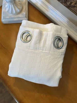 West Elm European Flax Linen Blackout Grommet Curtain (1) 48”x96” White NWD READ - Image 1 of 4