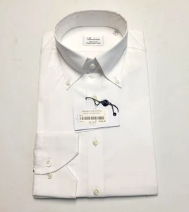 $255 New STENSTROMS Button Dress Shirt Men's MEDIUM M 15.5 39 White Fitted Body - Picture 1 of 6