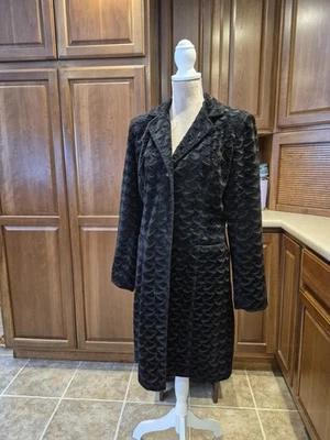 Abrigo para mujer Giacca negro texturizado talla mediana, carcasa polar Foto 1 de 4