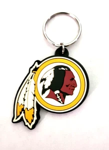 Washington Redskins 3-D Football Team Logo Keychain Key Ring PVC Rubber NFL New - Picture 1 of 1