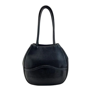 Yves Saint Laurent Schultertasche schwarz Leder geprägtes Logo YSL Vintage - Bild 1 von 7
