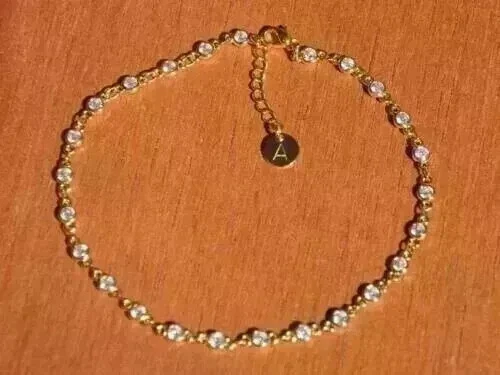 Женские теннисные лодыжки круглой огранки с лабораторными бриллиантами отделка желтое золото 14 карат 4 карата - Изображение 1 из 3