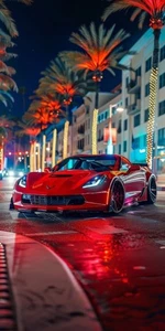 Red Chevrolet Corvette super car poster A3 size 29.7x42cm Semi-Gloss poster only - Picture 1 of 1