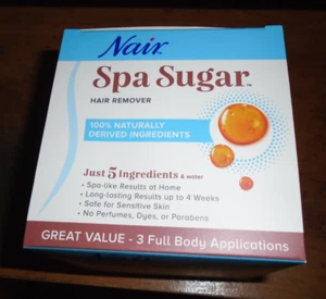 Hair Remover Kit, Nair Spa Sugar 3 Full Body Applications, 11.8 oz *NEW* - Picture 1 of 4