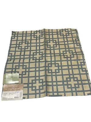 Highland Court Faux Raffia Indoor/Outdoor Fabric Remnant Sample Blue Liliane - Image 1 of 4