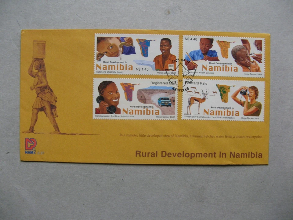 SWA NAMIBIA, cover FDC 2003, rural development, information leeflet inside - Image 1 of 1