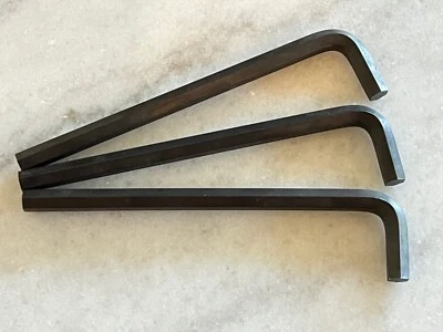3 new ALLEN #58022 3/8" CR-V Standard SAE Long Arm L Hex Keys, Black Oxide, USA - Image 1 of 3