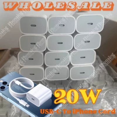  PD 20W USB C Type C Adapter Fast Charger For iPhone 14/13/12/11/ProMax 100 PACK - Image 1 of 4