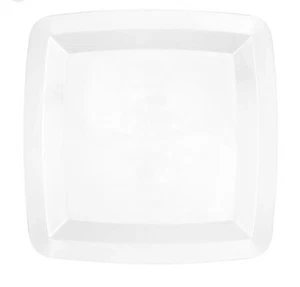 12 pack White Heavy Duty Square Plastic Party Plates Disposable 7" X 7 Inch - Picture 1 of 4