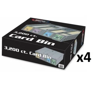 CASE 4x BCW 3200ct Trading Card Storage Bin Box 3200 Gray Plastic 1-CBB-3200-GRY - Picture 1 of 10