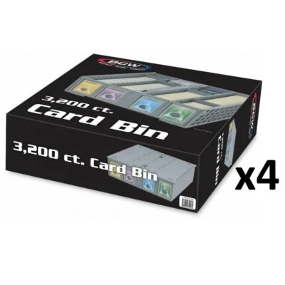 CASE 4x BCW 3200ct Trading Card Storage Bin Box 3200 Gray Plastic 1-CBB-3200-GRY - Image 1 of 4