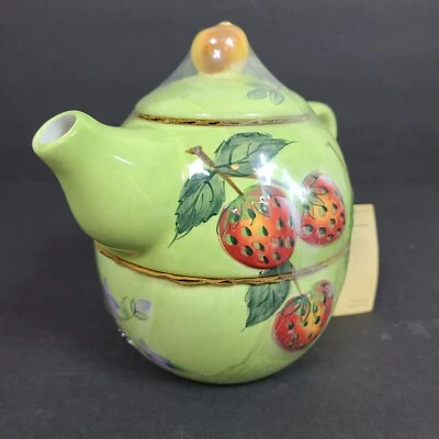 Gibson Claire Murray Home Fruit & Berries Teapot & Cup “Tea For One” - Image 1 of 4