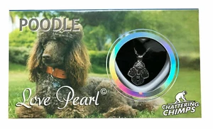 Poodle Love Wish Pearl Kit Pendant Necklace Stainless Steel 16 inch Chain - Picture 1 of 5