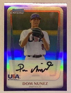 2011 Bowman Chrome Draft Pick Prosects USA Purple Refractor DOM NUNEZ #BDPP102 - Picture 1 of 2