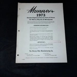 Vintage Murray 1973 service parts catalog Tricycle pedal car wagon bicycle bike - Picture 1 of 14