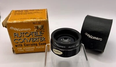 Teleconvertidor automático Kamero vintage con estuche de transporte NOS en caja Foto 1 de 4
