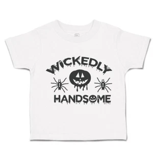 Halloween Toddler T-Shirt Wicked Handsome Bats Boy & Girl Clothes Baby Funny Tee - Picture 1 of 21
