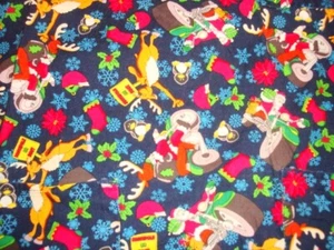 Tafford Ladies/Juniors 2-Pocket Christmas 🎄 Scrub Top 🤶 Santa on Motorcycle LG - Picture 1 of 3