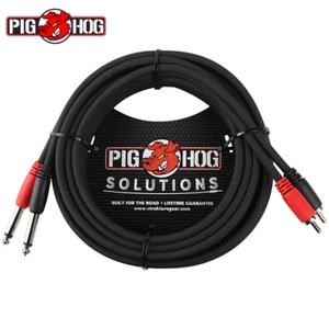 Pig Hog 10FT Dual 1/4" TS Mono Male Plug to Dual RCA Male Plug Audio Cable - Picture 1 of 1