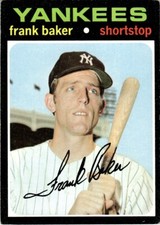 1971 Topps Frank Baker Rookie New York Yankees #213
