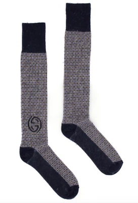 Новый с Ярлыками Gucci желоба синий блокировки GG логотип шерстяная смесь икры носки Sz S $395 - Изображение 1 из 4