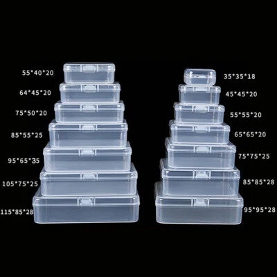 Rectangle Clear Plastic Storage Boxes Case For Jewelry Beads Craft Tools Parts - Image 1 of 4