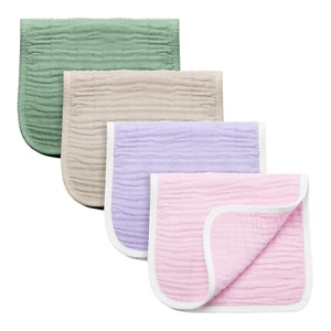 Extra Absorbent Large Muslin Burp Cloths - 100% Cotton Grey, 6 Layers - Picture 1 of 16