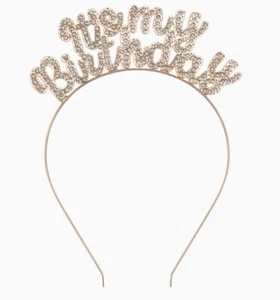 Birthday crown for girls with sash rose gold in color. - Picture 1 of 10