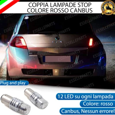 COPPIA LAMPADE LED STOP CANBUS POSTERIORI RENAULT MEGANE MK2 II ROSSO CANBUS - Immagine 1 di 4