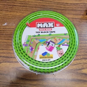 Zuru~Max Toy Block Tape 2 stud~2 M/ 6.5 Feet Lime Green Build More/Connect More - Picture 1 of 2