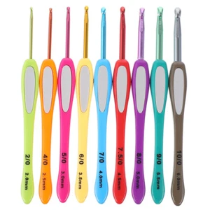9pcs Practical Weaving Tools Set Plastic Handle Crochet Hooks Kit for Home Use - Picture 1 of 12