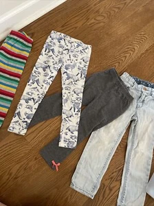 Lote Niñas Jeans Leggings Blanco Azul Animal Tejido Elastizado Pantalones Talla 3 H&M - Imagen 1 de 12
