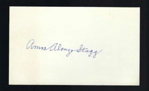 Tarjeta firmada por Amos Alonzo Stagg 3x5 Beckett Autenticada College FB Coach - Imagen 1 de 2