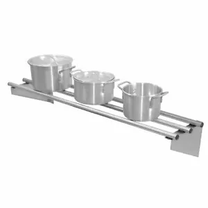 More details for vogue stainless steel wall shelf- stainless steel - flat packed - 1200x300mm