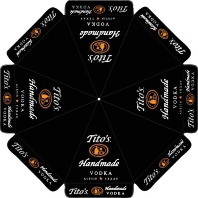 TITO'S VODKA HECHO A MANO 9 FT PARAGUAS DE CERVEZA MERCADO ESTILO PATIO ENORME NEGRO REDONDO NUEVO Foto 1 de 2