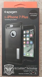 Spigen Air Cushion Tech Slim Armor iPhone 8 Plus/ 7 Plus Black Case with Stand - Picture 1 of 2