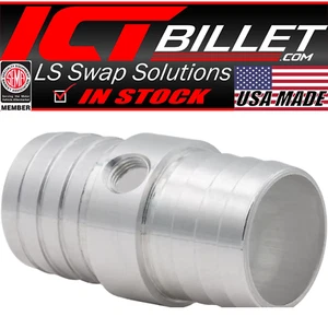 Barra de manguera ICT Billet de 1-1/4” a 1-1/4” con puerto NPT de 1/4” - Imagen 1 de 8