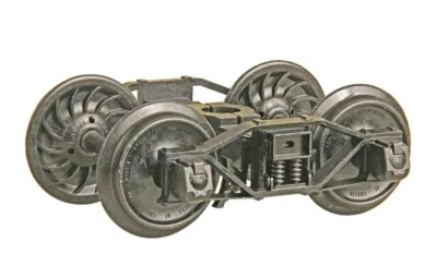 Kadee #972 Arch Bar Metal Trucks w/ 33" Ribbed Back Metal Wheels (2) G Scale - Image 1 of 3