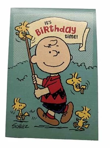 Peanuts Charlie Brown  & Woodstock Greeting Card- Happy Birthday - Imagen 1 de 3