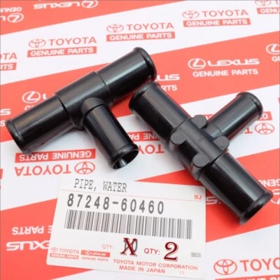 OEM TOYOTA CALENTADOR MANGUERA SALIDA T TUBOS LAND CRUSIER FZJ80 Y 100 SERIES JUEGO DE 2 Foto 1 de 4