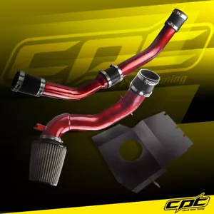 For 08-15 Lancer Turbo 2.0L Evo X 10 Red Cold Air Intake + Stainless Filter - Picture 1 of 1