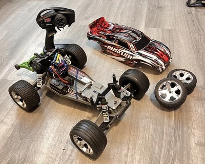 Traxxas Rustler 2WD VXL 3s 4 Pole Brushless RC A-RTR UPGRADED - FREE SHIPPING - Image 1 of 4