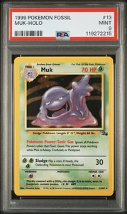 PSA 9 - Muk 13/62 Fossil Holo Rare Pokemon TCG 1999 - Picture 1 of 3