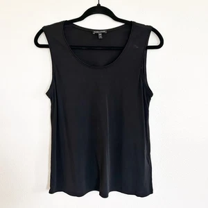Eileen Fisher Seiden Tank Top Damen M schwarz U-Ausschnitt ärmellos Shell 100% Seide - Bild 1 von 6