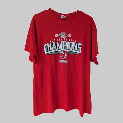 2012 Eastern Conference Champions New Jersey Devils NHL Playoffs Hockey Tee sz L - Image 1 of 4