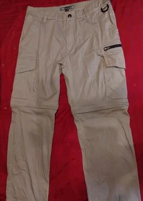 Pantalones Cortos BC Clothing Para Hombres 36X30 Convertibles Elastizados Carga Senderismo Verde Foto 1 de 4